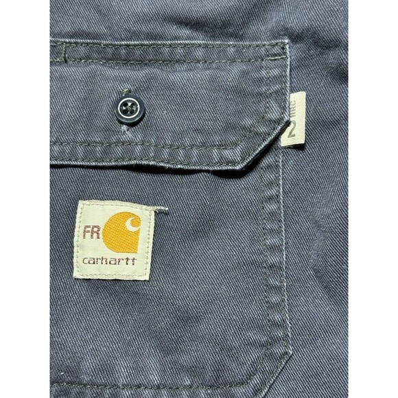 Carhartt Men’s FR Blue Long Sleeve Work Shirt Size Large Regular Flame Resistant - Picture 3 of 12